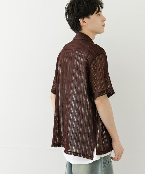 SENSE OF PLACE by URBAN RESEARCH（センスオブプレイスバイアーバンリサーチ）の「『ユニセックス』アソートレースオープンカラーショートスリーブシャツ（シャツ/ブラウス・メンズ・アイボリー/ブラック/ブルー系その他/ネイビー/ホワイト系その他/ブラウン・SMALL/MEDIUM/LARGE/X-LARGE）」の8枚目の写真