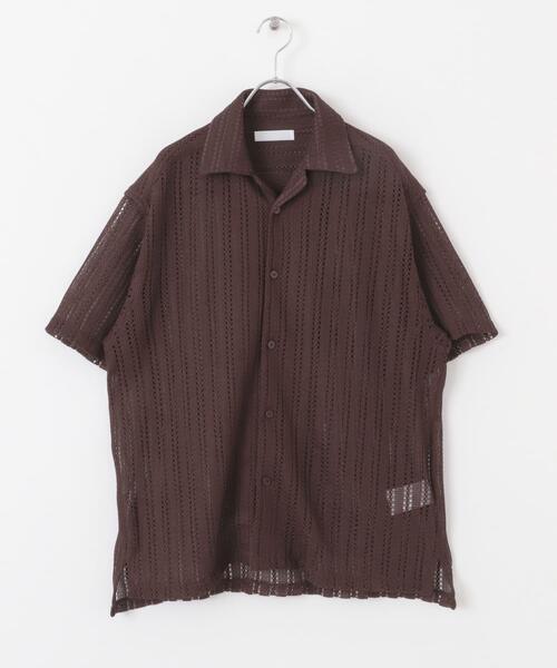 SENSE OF PLACE by URBAN RESEARCH（センスオブプレイスバイアーバンリサーチ）の「『ユニセックス』アソートレースオープンカラーショートスリーブシャツ（シャツ/ブラウス・メンズ・アイボリー/ブラック/ブルー系その他/ネイビー/ホワイト系その他/ブラウン・SMALL/MEDIUM/LARGE/X-LARGE）」の11枚目の写真