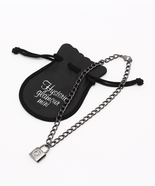 HYSTERIC MINI(ヒステリックミニ)の「“H”padlock chain ネックレス(ネックレス・キッズ・ブラック/シルバー/ゴールド/レッド・FREE)」の4枚目の写真