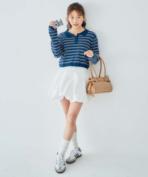 archives（アルシーヴ）の「合皮横長バッグ（ハンドバッグ・レディース・ベージュ/ブラック・FREE）」の6枚目の写真