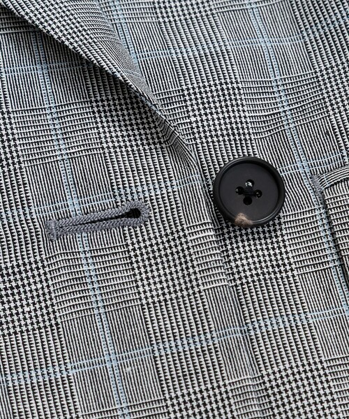 BROOKS BROTHERS（ブルックスブラザーズ）の「リネン／コットン　グレンチェック　ダブル４ボタン　ピークトラペルジャケット（テーラードジャケット・レディース・グレー・0/2/4/6/8）」の4枚目の写真