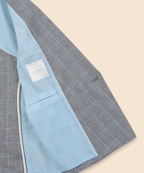BROOKS BROTHERS（ブルックスブラザーズ）の「リネン／コットン　グレンチェック　ダブル４ボタン　ピークトラペルジャケット（テーラードジャケット・レディース・グレー・0/2/4/6/8）」の6枚目の写真