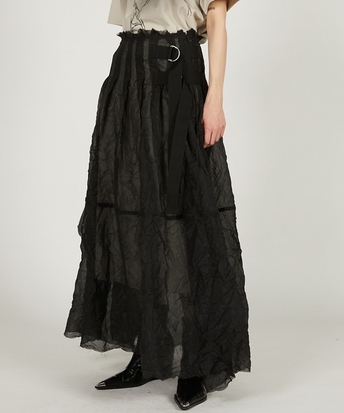 PRANK PROJECT（プランクプロジェクト）の「クリンクルオーガンザスカート / Crinkle Organza Skirt（スカート・レディース・ベージュ/ブラック・36/38）」の18枚目の写真