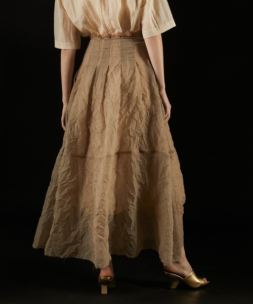PRANK PROJECT（プランクプロジェクト）の「クリンクルオーガンザスカート / Crinkle Organza Skirt（スカート・レディース・ベージュ/ブラック・36/38）」の14枚目の写真