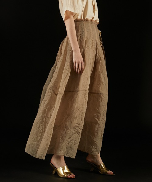 PRANK PROJECT（プランクプロジェクト）の「クリンクルオーガンザスカート / Crinkle Organza Skirt（スカート・レディース・ベージュ/ブラック・36/38）」の13枚目の写真