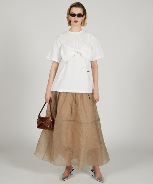 PRANK PROJECT（プランクプロジェクト）の「クリンクルオーガンザスカート / Crinkle Organza Skirt（スカート・レディース・ベージュ/ブラック・36/38）」の20枚目の写真