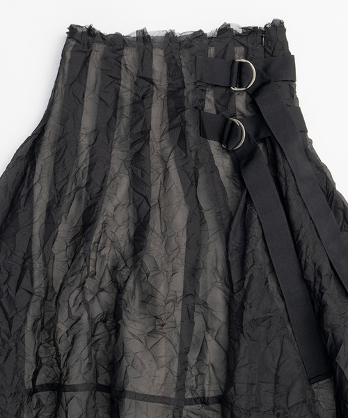PRANK PROJECT（プランクプロジェクト）の「クリンクルオーガンザスカート / Crinkle Organza Skirt（スカート・レディース・ベージュ/ブラック・36/38）」の7枚目の写真