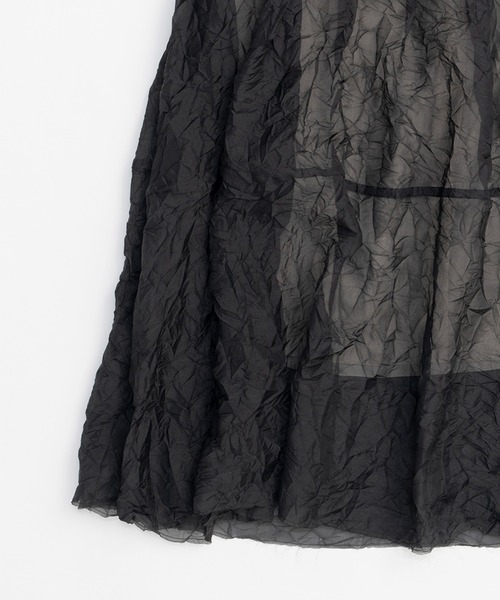 PRANK PROJECT（プランクプロジェクト）の「クリンクルオーガンザスカート / Crinkle Organza Skirt（スカート・レディース・ベージュ/ブラック・36/38）」の4枚目の写真