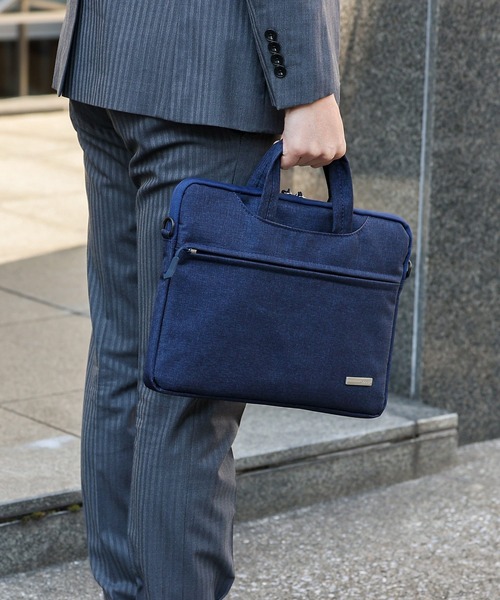 VitaFelice（ヴィータフェリーチェ）の「ナイロン2wayPCバッグ【13インチ】高密度ナイロン ノートパソコン ケース  パソコンバッグ 耐衝撃 キャリーバー 通勤バッグ（ビジネスバッグ・メンズ・ブラック/ライトグレー/ネイビー/グレー・FREE）」の4枚目の写真