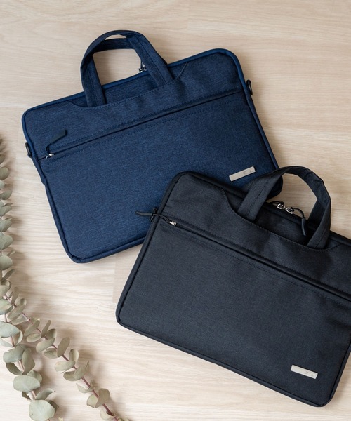 VitaFelice（ヴィータフェリーチェ）の「ナイロン2wayPCバッグ【13インチ】高密度ナイロン ノートパソコン ケース  パソコンバッグ 耐衝撃 キャリーバー 通勤バッグ（ビジネスバッグ・メンズ・ブラック/ライトグレー/ネイビー/グレー・FREE）」の2枚目の写真