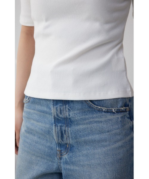 AZUL by moussy（アズールバイマウジー）の「オフショルダーリブトップス（Tシャツ/カットソー・レディース・オフホワイト/ホワイト系その他/ブラック/レッド・FREE）」の14枚目の写真