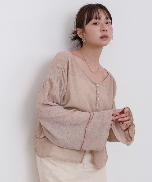 Bab（バブ）の「2WAYカーディガントップス（カーディガン/ボレロ・レディース・アイボリー/ホワイト系その他/ライトグレー/ピンク/ブラック・M）」の5枚目の写真