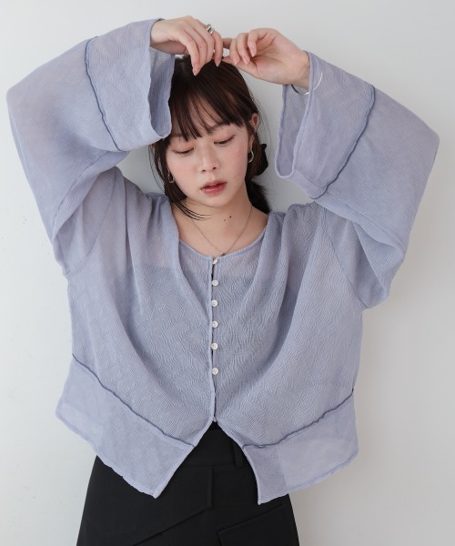 Bab（バブ）の「2WAYカーディガントップス（カーディガン/ボレロ・レディース・アイボリー/ホワイト系その他/ライトグレー/ピンク/ブラック・M）」の4枚目の写真