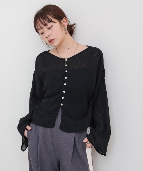 Bab（バブ）の「2WAYカーディガントップス（カーディガン/ボレロ・レディース・アイボリー/ホワイト系その他/ライトグレー/ピンク/ブラック・M）」の3枚目の写真