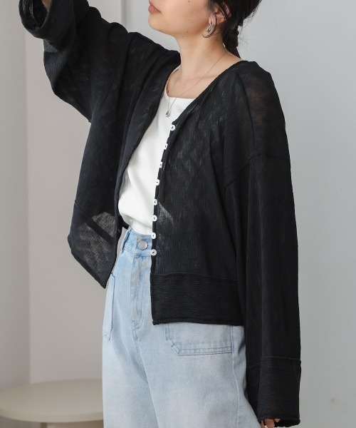 Bab（バブ）の「2WAYカーディガントップス（カーディガン/ボレロ・レディース・アイボリー/ホワイト系その他/ライトグレー/ピンク/ブラック・M）」の15枚目の写真