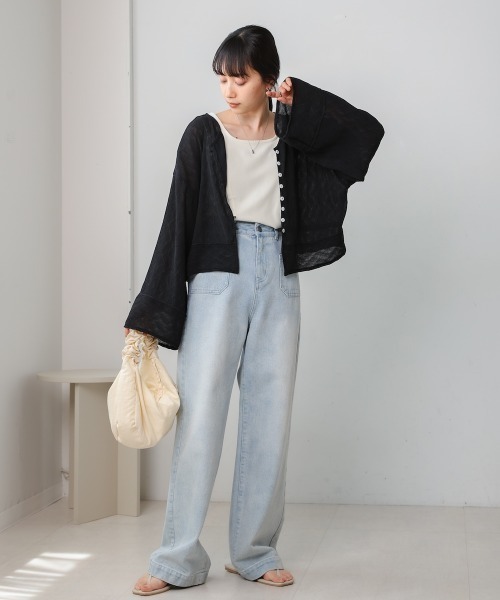 Bab（バブ）の「2WAYカーディガントップス（カーディガン/ボレロ・レディース・アイボリー/ホワイト系その他/ライトグレー/ピンク/ブラック・M）」の14枚目の写真