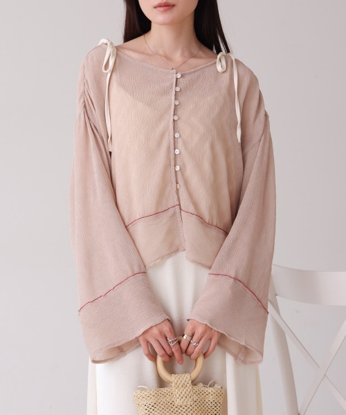 Bab（バブ）の「2WAYカーディガントップス（カーディガン/ボレロ・レディース・アイボリー/ホワイト系その他/ライトグレー/ピンク/ブラック・M）」の7枚目の写真