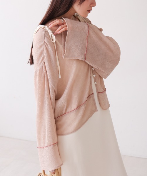 Bab（バブ）の「2WAYカーディガントップス（カーディガン/ボレロ・レディース・アイボリー/ホワイト系その他/ライトグレー/ピンク/ブラック・M）」の10枚目の写真