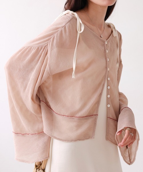 Bab（バブ）の「2WAYカーディガントップス（カーディガン/ボレロ・レディース・アイボリー/ホワイト系その他/ライトグレー/ピンク/ブラック・M）」の8枚目の写真