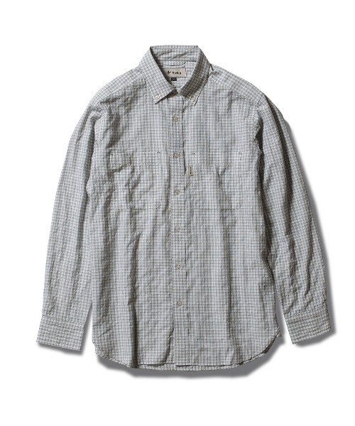 Foxfire(フォックスファイヤー)の「TSサッカーギンガムシャツ(シャツ/ブラウス・メンズ・ブラック/ライトグレー/レッド系その他・S/M/L/XL)」の4枚目の写真