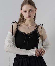 me+em select(~[ZNg)́y Scolor zRTe{[XuL~\[ ^ three satin ribbon lace lib camisole(L~\[)