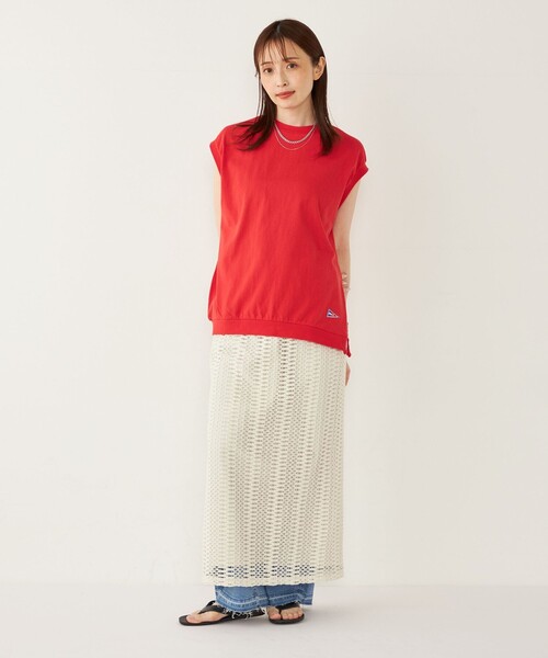 【Adish】 Embroideredアンドプリントコットントップ セール】【SHIPS Colors別注】Allen A : USAコットン サイド
