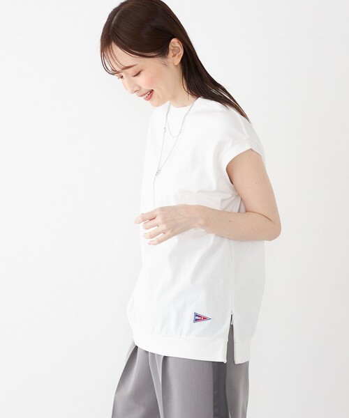 SHIPS Colors（シップス カラーズ）の「【SHIPS Colors別注】Allen A : USAコットン サイドジップ トップス（Tシャツ/カットソー・レディース・レッド/ブラック/オフホワイト/ブルー・ONE SIZE）」の21枚目の写真