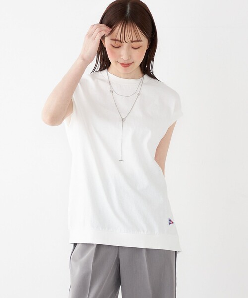 SHIPS Colors（シップス カラーズ）の「【SHIPS Colors別注】Allen A : USAコットン サイドジップ トップス（Tシャツ/カットソー・レディース・レッド/ブラック/オフホワイト/ブルー・ONE SIZE）」の20枚目の写真