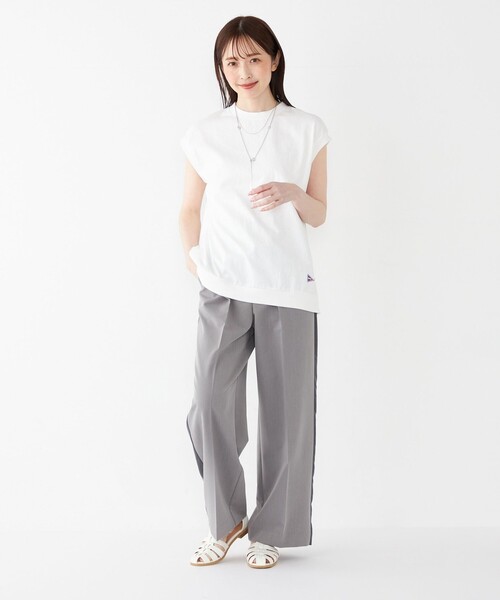 SHIPS Colors（シップス カラーズ）の「【SHIPS Colors別注】Allen A : USAコットン サイドジップ トップス（Tシャツ/カットソー・レディース・レッド/ブラック/オフホワイト/ブルー・ONE SIZE）」の17枚目の写真