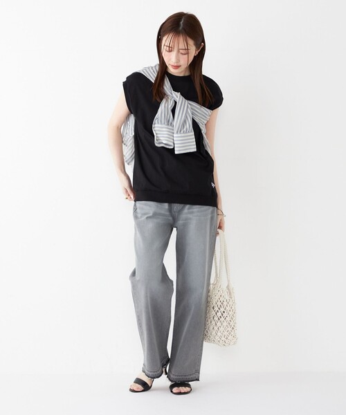 SHIPS Colors（シップス カラーズ）の「【SHIPS Colors別注】Allen A : USAコットン サイドジップ トップス（Tシャツ/カットソー・レディース・レッド/ブラック/オフホワイト/ブルー・ONE SIZE）」の13枚目の写真