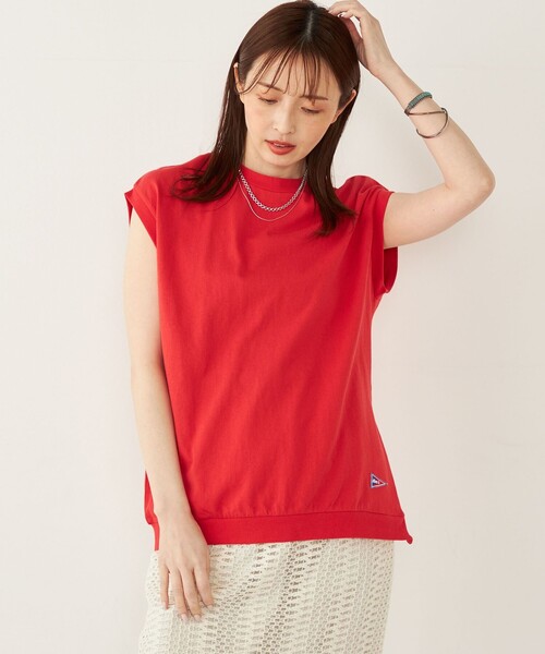 SHIPS Colors（シップス カラーズ）の「【SHIPS Colors別注】Allen A : USAコットン サイドジップ トップス（Tシャツ/カットソー・レディース・レッド/ブラック/オフホワイト/ブルー・ONE SIZE）」の11枚目の写真