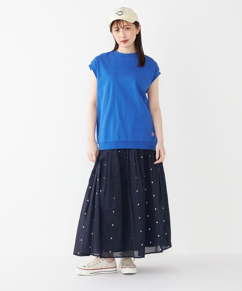 SHIPS Colors（シップス カラーズ）の「【SHIPS Colors別注】Allen A : USAコットン サイドジップ トップス（Tシャツ/カットソー・レディース・レッド/ブラック/オフホワイト/ブルー・ONE SIZE）」の6枚目の写真