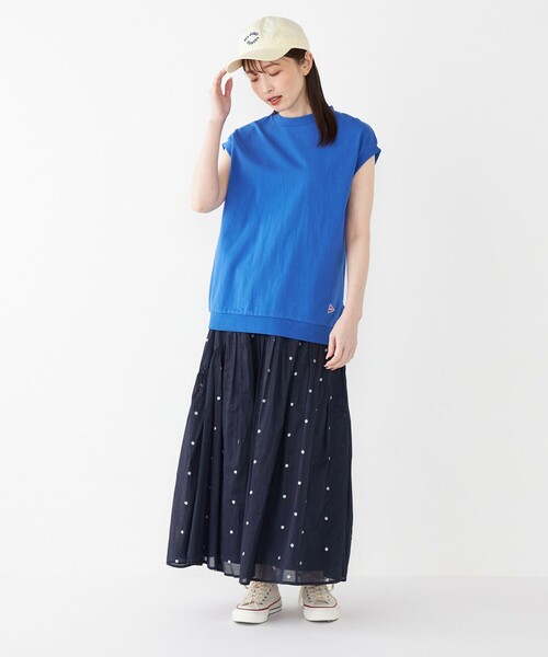 SHIPS Colors（シップス カラーズ）の「【SHIPS Colors別注】Allen A : USAコットン サイドジップ トップス（Tシャツ/カットソー・レディース・レッド/ブラック/オフホワイト/ブルー・ONE SIZE）」の5枚目の写真