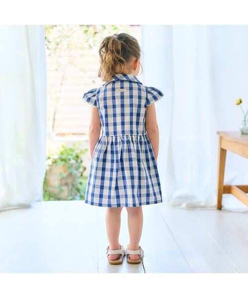 apres les cours（アプレレクール）の「tiny bear スモッキング刺繍ワンピース（ワンピース・キッズ・チェック/ストライプ・80/90/100/110/120）」の4枚目の写真