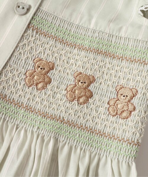 apres les cours（アプレレクール）の「tiny bear スモッキング刺繍ワンピース（ワンピース・キッズ・チェック/ストライプ・80/90/100/110/120）」の7枚目の写真