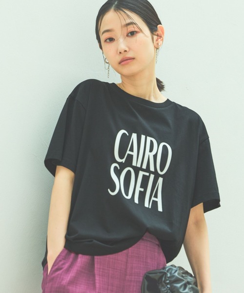 LAKOLE（ラコレ）の「coolfiberロゴTEE / 322588（Tシャツ/カットソー・レディース・ベージュ/オフホワイト/ネイビー/ブラック・FREE）」の2枚目の写真