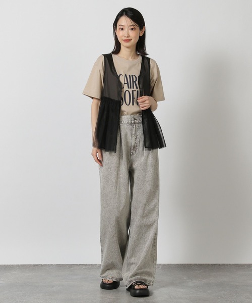 LAKOLE（ラコレ）の「coolfiberロゴTEE / 322588（Tシャツ/カットソー・レディース・ベージュ/オフホワイト/ネイビー/ブラック・FREE）」の22枚目の写真