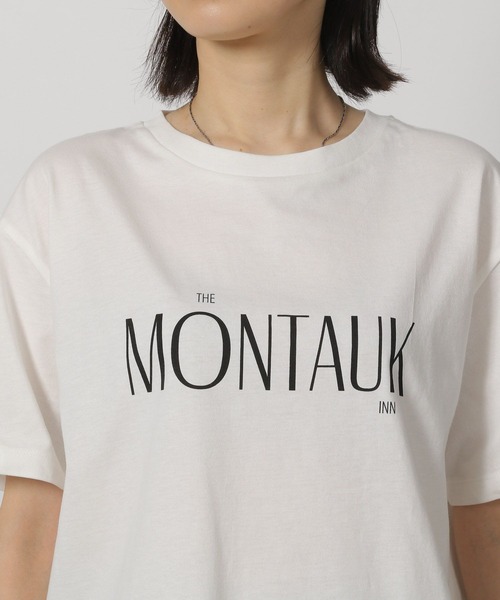 LAKOLE（ラコレ）の「coolfiberロゴTEE / 322588（Tシャツ/カットソー・レディース・ベージュ/オフホワイト/ネイビー/ブラック・FREE）」の6枚目の写真