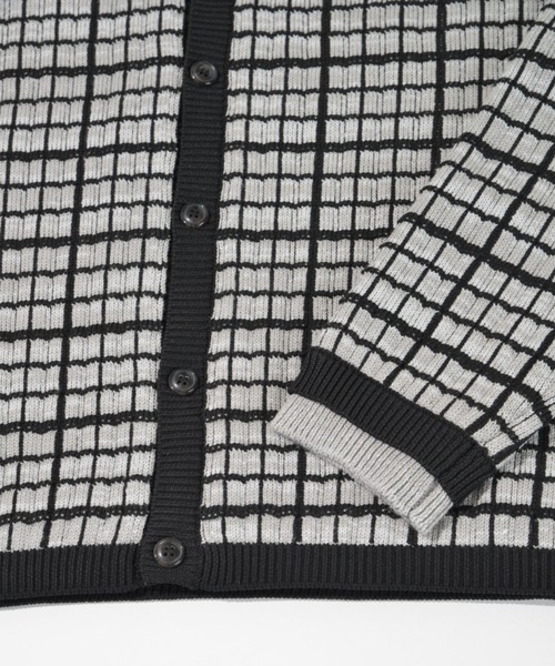 SUPERTHANKS（スーパーサンクス）の「グラフ チェックニットカーディガン/Graph check Knit Cardigan（カーディガン/ボレロ・メンズ・グレー/チャコールグレー/ブラウン/ブラック×ブラック・M/L）」の11枚目の写真