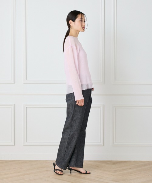 I.T.'S international(イッツインターナショナル)の「シアー楊柳ボートネックプルオーバー(シャツ/ブラウス・レディース・オフホワイト/ミント/ネイビー/ピンク・フリー)」の7枚目の写真