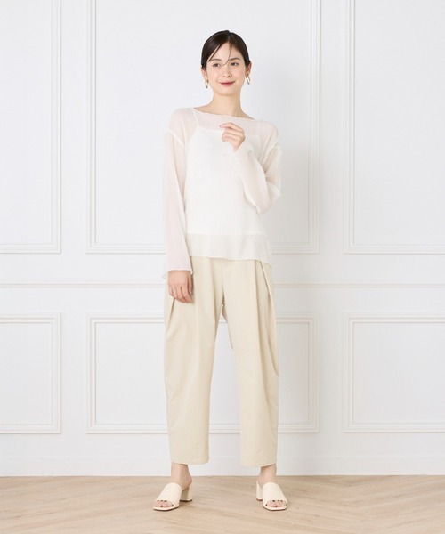 I.T.'S international(イッツインターナショナル)の「シアー楊柳ボートネックプルオーバー(シャツ/ブラウス・レディース・オフホワイト/ミント/ネイビー/ピンク・フリー)」の9枚目の写真