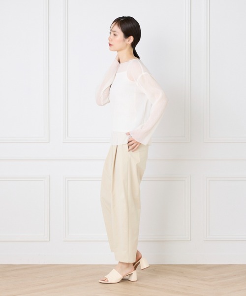 I.T.'S international(イッツインターナショナル)の「シアー楊柳ボートネックプルオーバー(シャツ/ブラウス・レディース・オフホワイト/ミント/ネイビー/ピンク・フリー)」の11枚目の写真