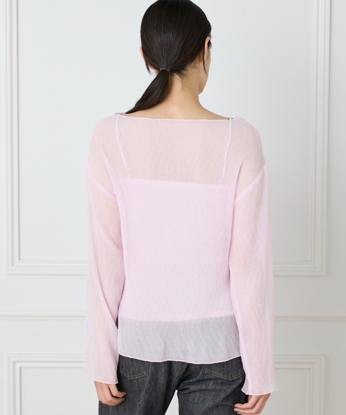 I.T.'S international(イッツインターナショナル)の「シアー楊柳ボートネックプルオーバー(シャツ/ブラウス・レディース・オフホワイト/ミント/ネイビー/ピンク・フリー)」の20枚目の写真