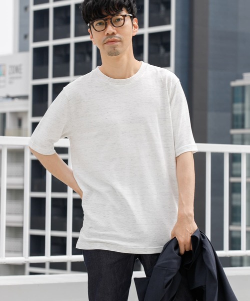 URBAN RESEARCH ROSSO MEN（アーバンリサーチロッソメン）の「『WEB限定』『XLサイズあり』リネン混カノコクルーTシャツ（Tシャツ/カットソー・メンズ・アイボリー/チャコールグレー/ブラウン/カーキ/ブラック・SMALL/MEDIUM/LARGE/X-LARGE）」の8枚目の写真