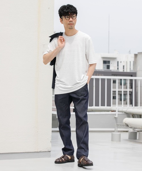 URBAN RESEARCH ROSSO MEN（アーバンリサーチロッソメン）の「『WEB限定』『XLサイズあり』リネン混カノコクルーTシャツ（Tシャツ/カットソー・メンズ・アイボリー/チャコールグレー/ブラウン/カーキ/ブラック・SMALL/MEDIUM/LARGE/X-LARGE）」の9枚目の写真