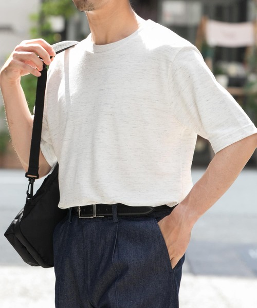 URBAN RESEARCH ROSSO MEN（アーバンリサーチロッソメン）の「『WEB限定』『XLサイズあり』リネン混カノコクルーTシャツ（Tシャツ/カットソー・メンズ・アイボリー/チャコールグレー/ブラウン/カーキ/ブラック・SMALL/MEDIUM/LARGE/X-LARGE）」の11枚目の写真