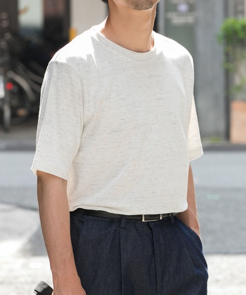 URBAN RESEARCH ROSSO MEN（アーバンリサーチロッソメン）の「『WEB限定』『XLサイズあり』リネン混カノコクルーTシャツ（Tシャツ/カットソー・メンズ・アイボリー/チャコールグレー/ブラウン/カーキ/ブラック・SMALL/MEDIUM/LARGE/X-LARGE）」の14枚目の写真