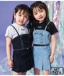 ANAP kids（アナップキッズ）の「Tシャツ ×レースアップ ビスチェ セット トップス（Tシャツ/カットソー・キッズ）」