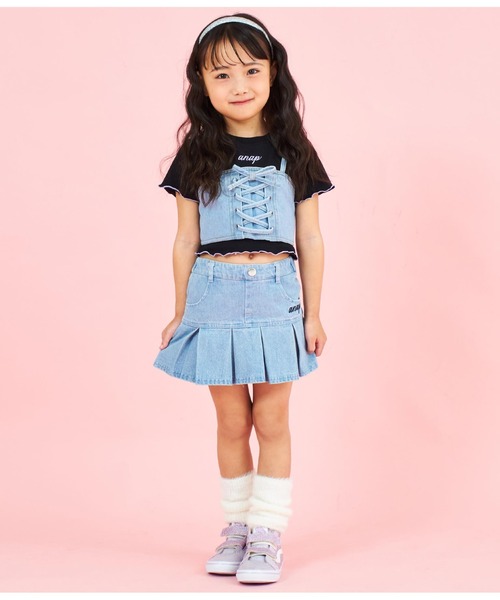 ANAP kids（アナップキッズ）の「Tシャツ ×レースアップ ビスチェ セット トップス（Tシャツ/カットソー・キッズ・ブラック/ブルー・110/120/130）」の8枚目の写真