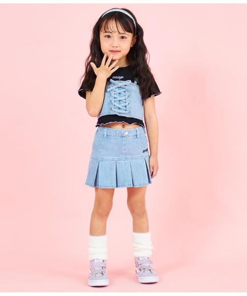 トップス P ANA アナップキッズ＆ガール（ANAP KIDS&GiRL）/ハーフジップ 衿付